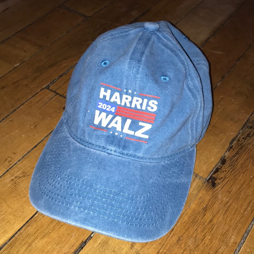Harris Walz 2024 Campaign Blue Cotton‎ Baseball Cap Adjustable Hat Logo